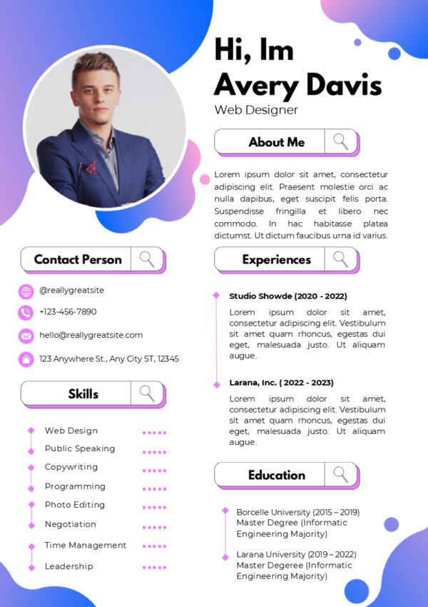 Dice Resume | 10 Designer Resume Editable Templates - Image 3