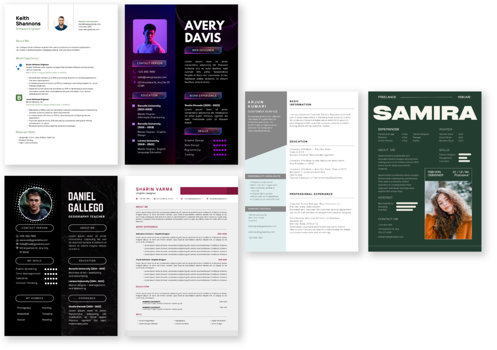 Atuamart hero image showcasing some resume templates pictures.